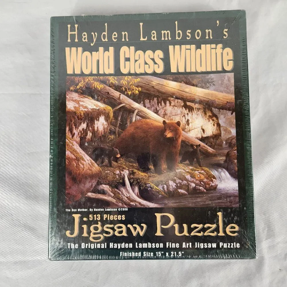 New Hayden Lambson's World Class Wildlife Jigsaw Puzzle The Den Mother Sealed